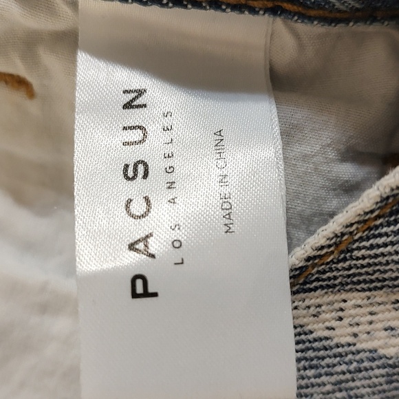 Pacsun Ultra High Rise Slim Button Fly Butterfly Theme Blue Jeans Size 26 - Picture 6 of 8